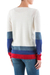 Pullover sweater, 'Imagine in Ivory' - Ivory Pullover Sweater with Blue and Red Stripes (image 2c) thumbail