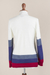 Pullover sweater, 'Imagine in Ivory' - Ivory Pullover Sweater with Blue and Red Stripes (image 2f) thumbail