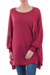 Cotton blend sweater, 'Bright Wind' - Soft Knit Bohemian Style Wine Drape Sweater from Peru