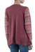 Cotton blend cardigan, 'Garden in Wine' - Wine Red Peruvian Open Front Cardigan with Florid Sleeves (image 2d) thumbail