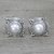 Cultured pearl button earrings, 'Morning Crowns' - Cultured Pearl and Sterling Silver Earrings from India