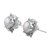 Cultured pearl button earrings, 'Morning Crowns' - Cultured Pearl and Sterling Silver Earrings from India