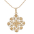 Gold vermeil pendant necklace, 'Gardenia Filigree' - Floral Filigree Artisan Crafted Gold Vermeil Necklace thumbail