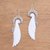 Sterling silver and bone dangle earrings, 'Ready to Fly' - Sterling Silver and Bone Wing Dangle Earrings from Bali (image 2b) thumbail