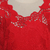 Rayon short-sleeved top, 'Rose Mallow in Red' - Red Floral Openwork and Embroidered Rayon Top (image 2d) thumbail