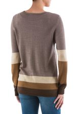 Pullover sweater, 'Imagine in Brown' - Brown Striped Pullover Sweater from Peru