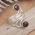 Garnet ring, 'Life Force of Peace' - Handcrafted Sterling Silver and Garnet Ring (image 2) thumbail