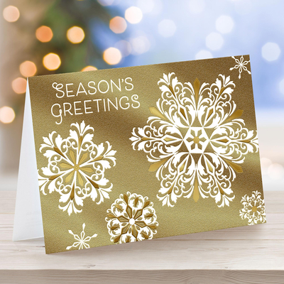 UNICEF holiday cards, 'Swirling Snowflakes' (box of 10) - UNICEF Holiday Cards (set of 10)