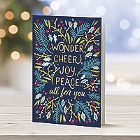 UNICEF holiday cards, 'A Joyous Message' (box of 12) - UNICEF Holiday Cards (set of 12)