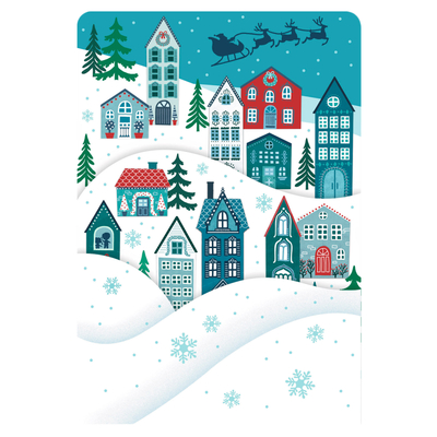 Tarjetas navideñas de UNICEF, 'Santa over Town Heirloom' (caja de 10) - Tarjetas navideñas de UNICEF (juego de 10)