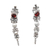 Garnet ear climber earrings, 'Crimson Penjor' - Garnet and Sterling Silver Ear Climber Earrings