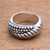 Sterling silver band ring, 'Fantastic Dots' - Dot Pattern Sterling Silver Band Ring from Bali