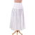 Cotton skirt, 'Floral Stripes' - White 100% Cotton Skirt with Embroidered Grey Floral Pattern
