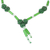 Recycled glass beaded pendant necklace, 'Green Peace' - Recycled Glass Beaded Pendant Necklace in Green from Ghana