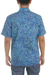Men's batik cotton shirt, 'Ocean Waves' - Men's Short Sleeved Wave Print Cotton Shirt from Bali