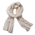 100% baby alpaca scarf, 'Lady in Antique White' - Antique White 100% Baby Alpaca Knit Scarf from Peru