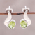 Peridot drop earrings, 'Green Apple Glow' - Oval Faceted Peridot and Sterling Silver Drop Earrings