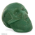 Green quartz statuette, 'Green Skull' - Green quartz statuette