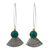 Sterling silver dangle earrings, 'Green Butterfly Crown' - Antiqued 925 Silver Butterfly Wing Earrings with Green Onyx