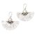 Cultured pearl dangle earrings, 'Celuk Fan' - Cultured White Pearl and Sterling Silver Earrings thumbail