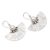 Cultured pearl dangle earrings, 'Celuk Fan' - Cultured White Pearl and Sterling Silver Earrings (image 2d) thumbail