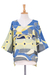 Cotton batik blouse, 'Ocean Song' - Artisan Crafted Cotton Batik Blouse from Thailand