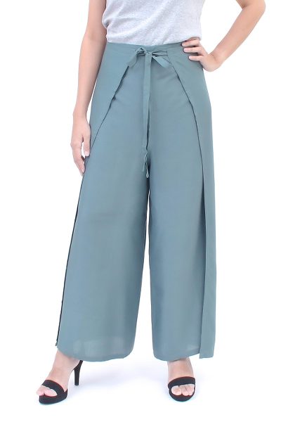 Rayon wrap pants, 'Summer Chill in Grey' - Artisan Made Rayon Wrap Pants