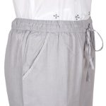 Cotton Cropped Pants, 'Paisley Greys' - Grey Indian Cotton Cropped Pants with Embroidered Detail