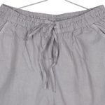 Cotton Cropped Pants, 'Paisley Greys' - Grey Indian Cotton Cropped Pants with Embroidered Detail