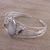 Rainbow moonstone and amethyst cuff bracelet, 'Feminine Glow' - Rainbow Moonstone and Amethyst Cuff Bracelet from India