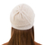 100% alpaca hat, 'Ivory Honeycomb' - Trendy Alpaca Wool Hat in Ivory White Knitted in Peru