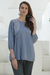 Cotton top, 'Delhi Evening' - Embroidered Cotton Top in Cadet Blue from India (image 2b) thumbail