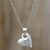 Sterling silver heart necklace, 'Strong Heart' - Brushed Satin Sterling Silver Necklace
