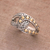 Sterling silver and gold accent band ring, 'Forever Mine' - Sterling Silver and Gold Accent Ring from Indonesia (image 2b) thumbail