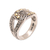 Sterling silver and gold accent band ring, 'Forever Mine' - Sterling Silver and Gold Accent Ring from Indonesia (image 2d) thumbail