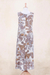 Handbedrucktes Sommerkleid aus Baumwolle - Hawaiis Maxikleid aus Baumwolle mit Blumenmotiv