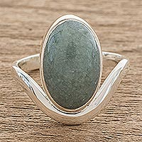 Jade cocktail ring, 'Mystery of the Earth'