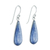 Rhodium plated kyanite dangle earrings, 'Morning Raindrops' - Rhodium Plated Kyanite Drop Dangle Earrings from Thailand