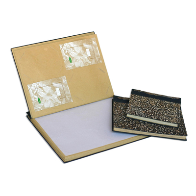 Eggshell photo albums, 'Nature's Memoirs' (set of 3) - Mosaic Eggshell Photo Albums (Set of 3)