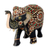 Wood statuette, 'Majestic Elephant II' - Embellished Black Elephant Wood Sculpture Crafted by Hand