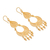 Gold-plated filigree chandelier earrings, 'Crescent Drop' - Peruvian Gold-Plated Filigree Chandelier Earrings (image 2c) thumbail