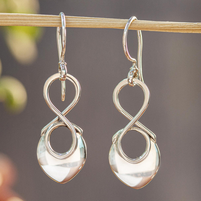 Sterling silver dangle earrings, 'Infinite Glow' - Modern Taxco Sterling Earrings Handcrafted in Mexico