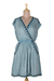 Viscose surplice dress, 'Jaipur Gem' - Comfortable Enzyme-Washed Viscose Dress