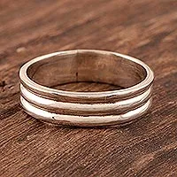 Sterling silver band ring, 'Shimla Shine' - Versatile Polished Sterling Silver Band Ring