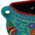Ceramic wall art, 'Garden Vase' - Turquoise Hand Painted Ceramic Decorative Vase Wall Art