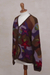 100% alpaca cardigan, 'Blooming Landscape' - 100% Alpaca Multi-Color Floral Motif Cardigan Sweater (image 2b) thumbail