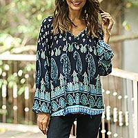 Rayon blouse, Tender Paisleys