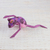 Wood alebrije sculpture, 'Ballerina Frog' - Hand-Painted Purple Frog Wood Alebrije Sculpture from Mexico