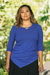 Everyday comfort modal top, 'Tulip' - Hand Crafted Asymmetrical Blue Modal Top