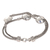 Sterling silver station bracelet, 'Brilliant Moons' - Hand Made Sterling Silver Naga Link Bracelet from Bali
